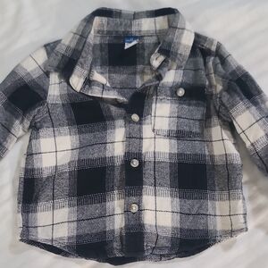 Old Navy Kids Plaid Button-Down Shirt - Navy and White